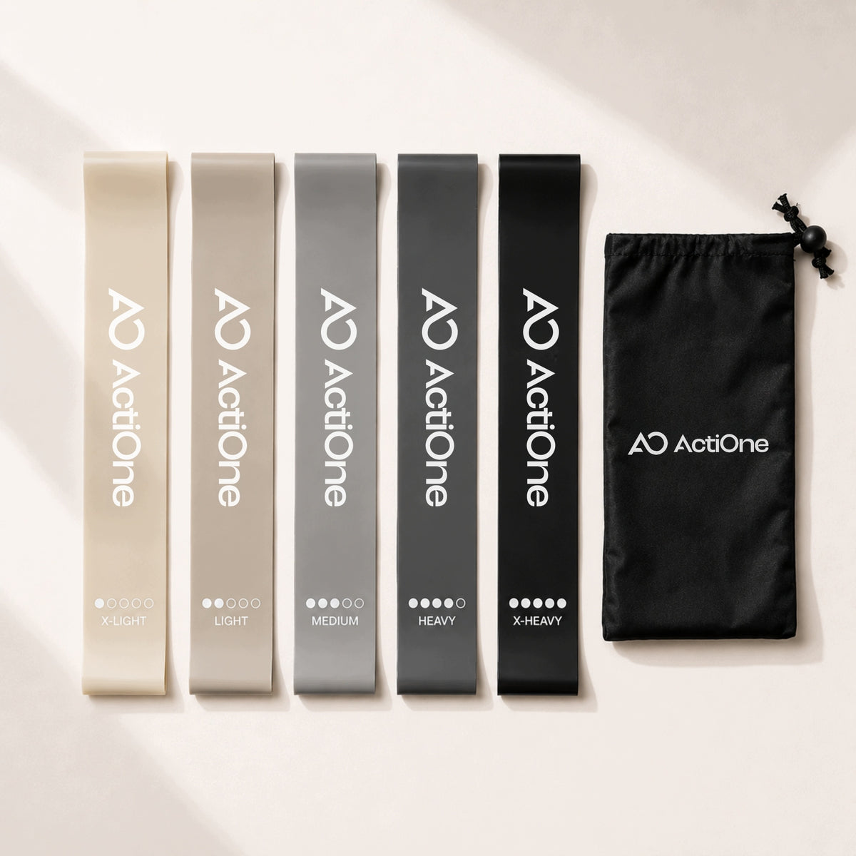 RUBBER RESISTANCE BANDS FITNESS SET MINI BAND EXERCISE RUBBER 5 PCS ActiOne Packaging status original