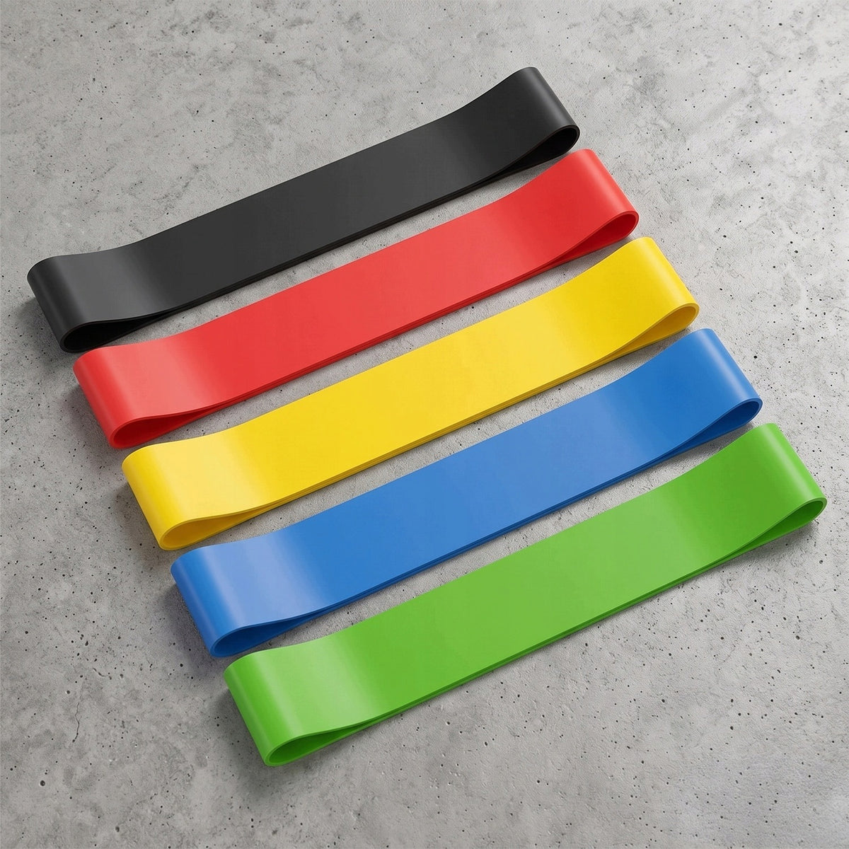 RUBBER RESISTANCE BANDS FOR FITNESS BAND EXERCISE ELASTIC DURABLE 5 PIECES Packaging status original
