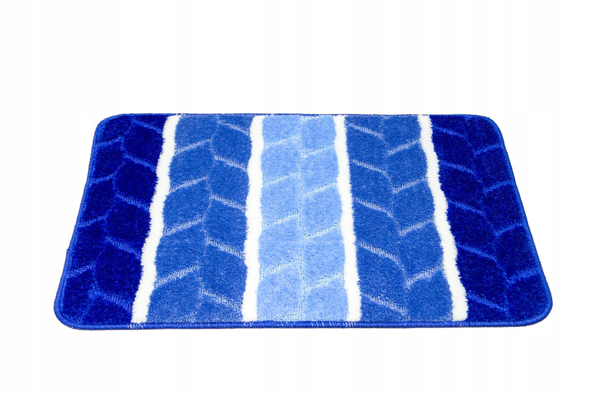 RUG RUBBERIZED FOR TOILET STRIPED LEAVES BLUE FANO 50x80 cm