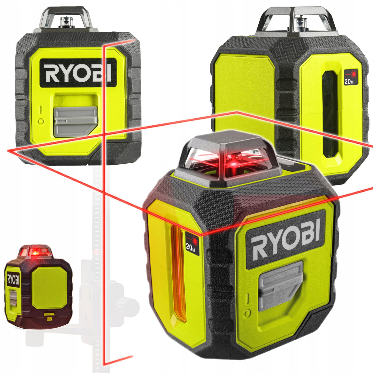 RYOBI PLANE LASER RED 360° CROSS 2D UP TO 20m RB360RLL