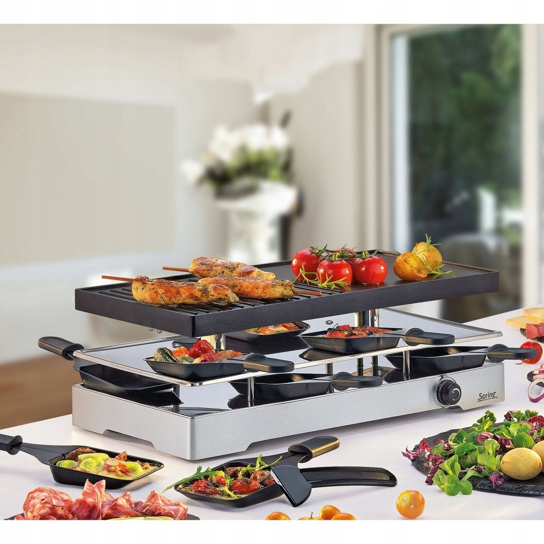 Raclette table grill for 8 people 2 hobs stone grill SPRING Brand no brand