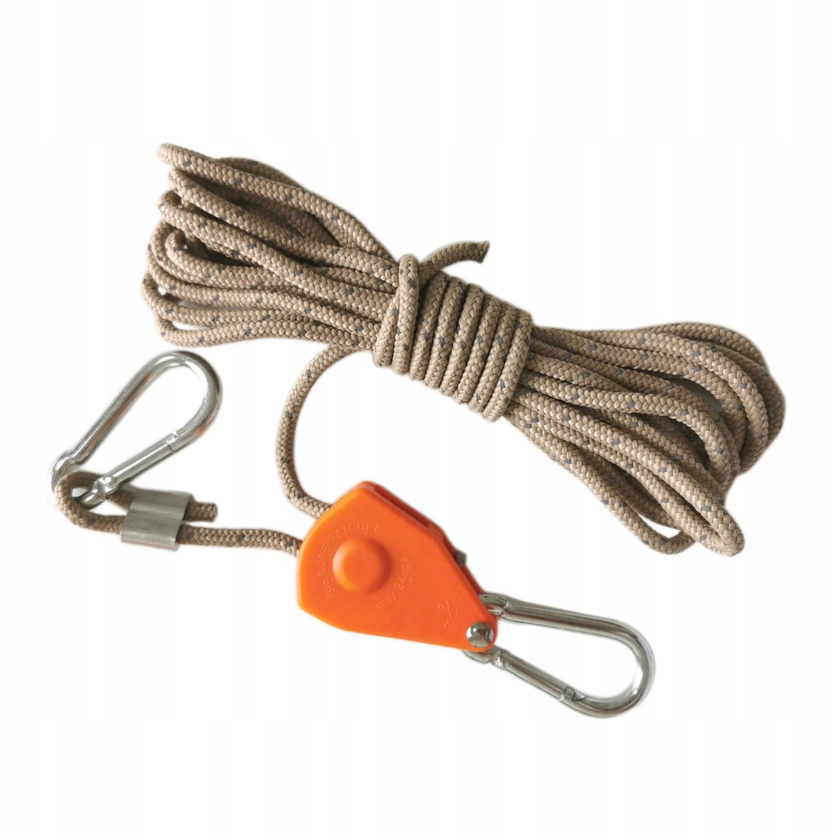 Ratchet Pulley Rope Hanger Tent Guy Ropes Fixed Buckle Pulley 5m Khaki