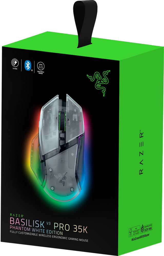 Razer Basilisk V3 Pro 35K Phantom White