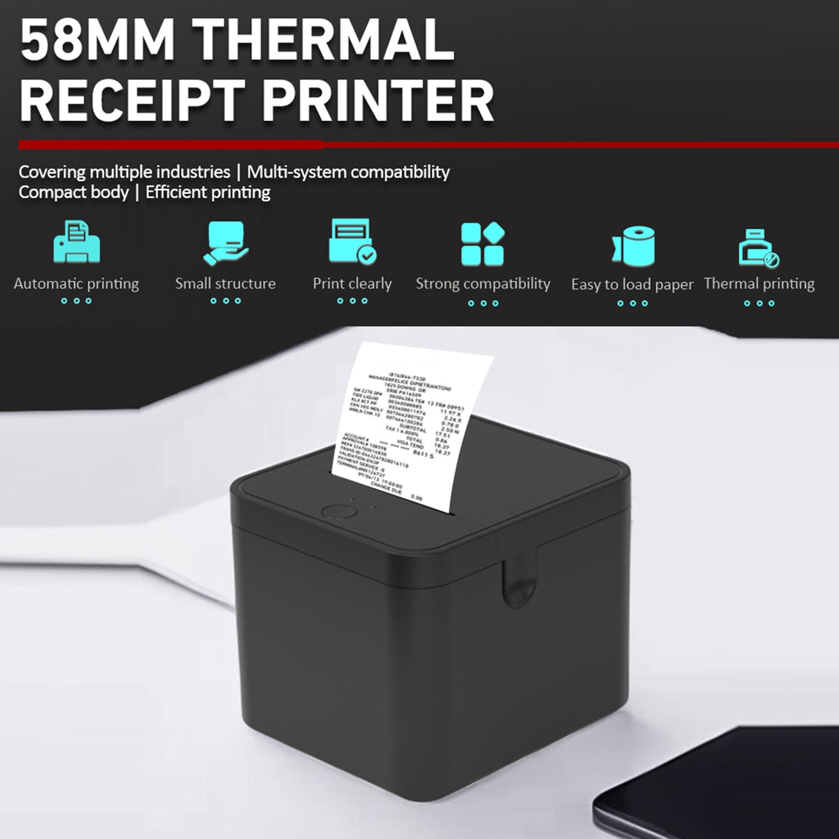 Receipt Printer Partial Portable USB BT Fast Printer 58mm OW