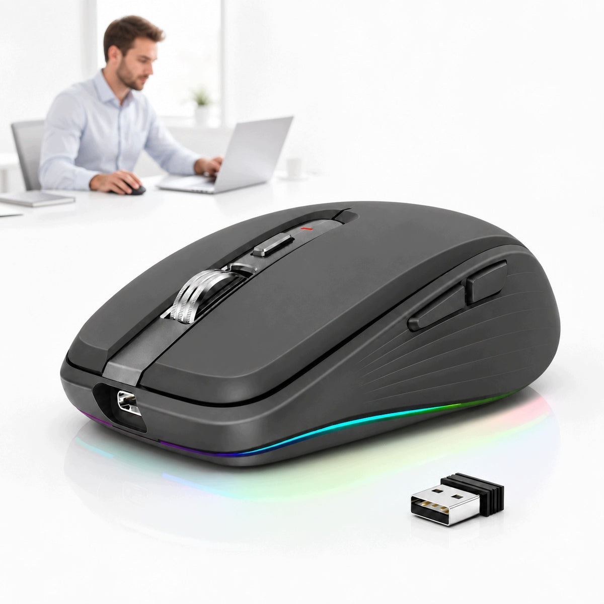 Rechargeable computer mouse 2.4G quiet for work and home learning