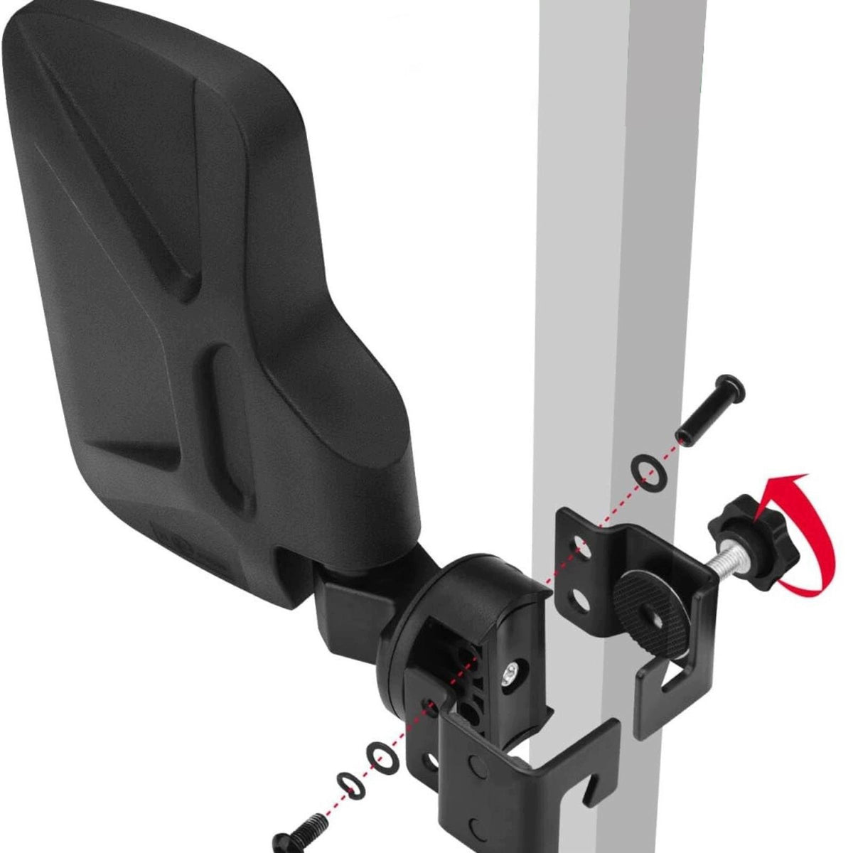 Rectangular Rearview Mirror with Clamp | Panoramic, utility vehicle rear Packaging status original