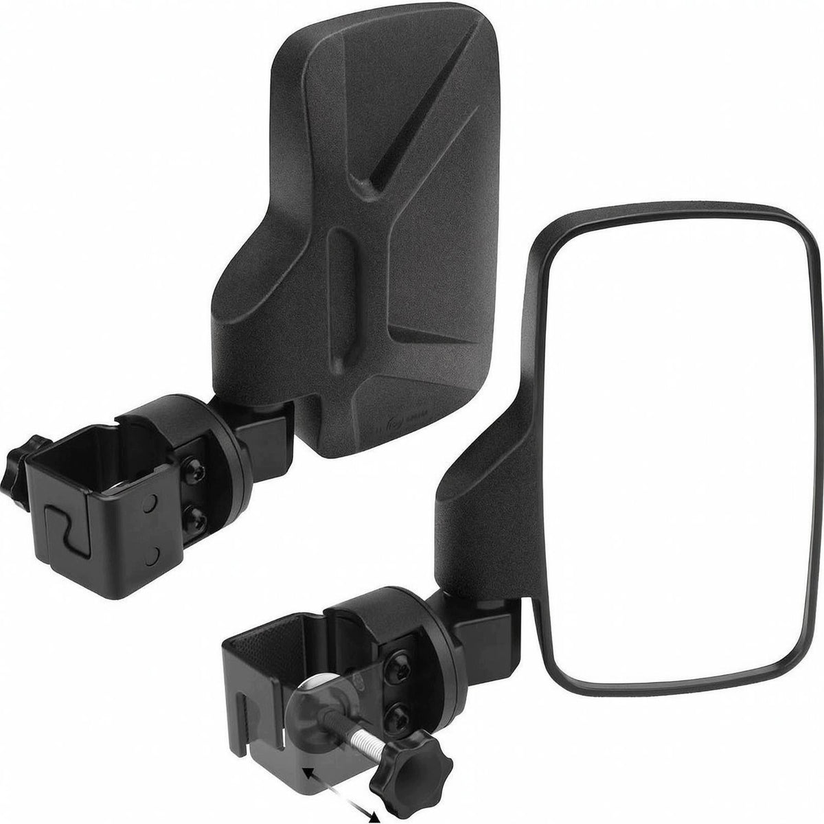 Rectangular Rearview Mirror with Clamp | Panoramic, utility vehicle rear
