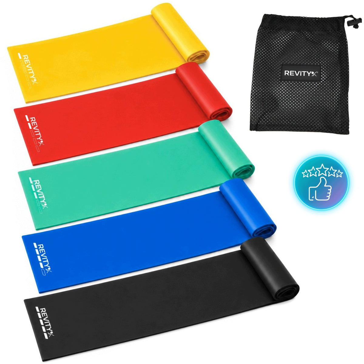Rehabilitation Exercise Rubbers Resistance Bands Set Rubber FLAT BAND + Exercises Packaging status original