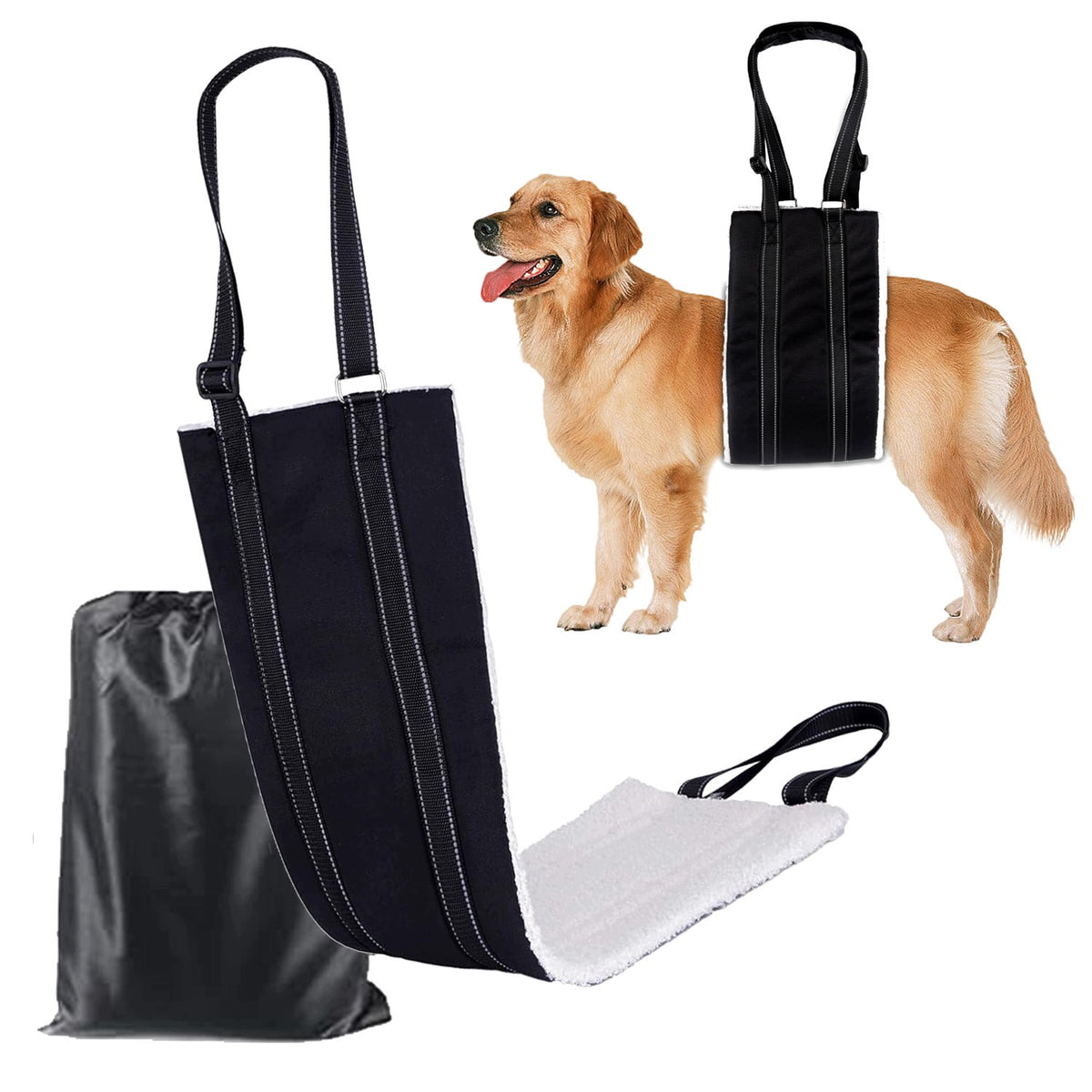 Rehabilitation Harness Helping Dog Mobility Rear Leg Straight