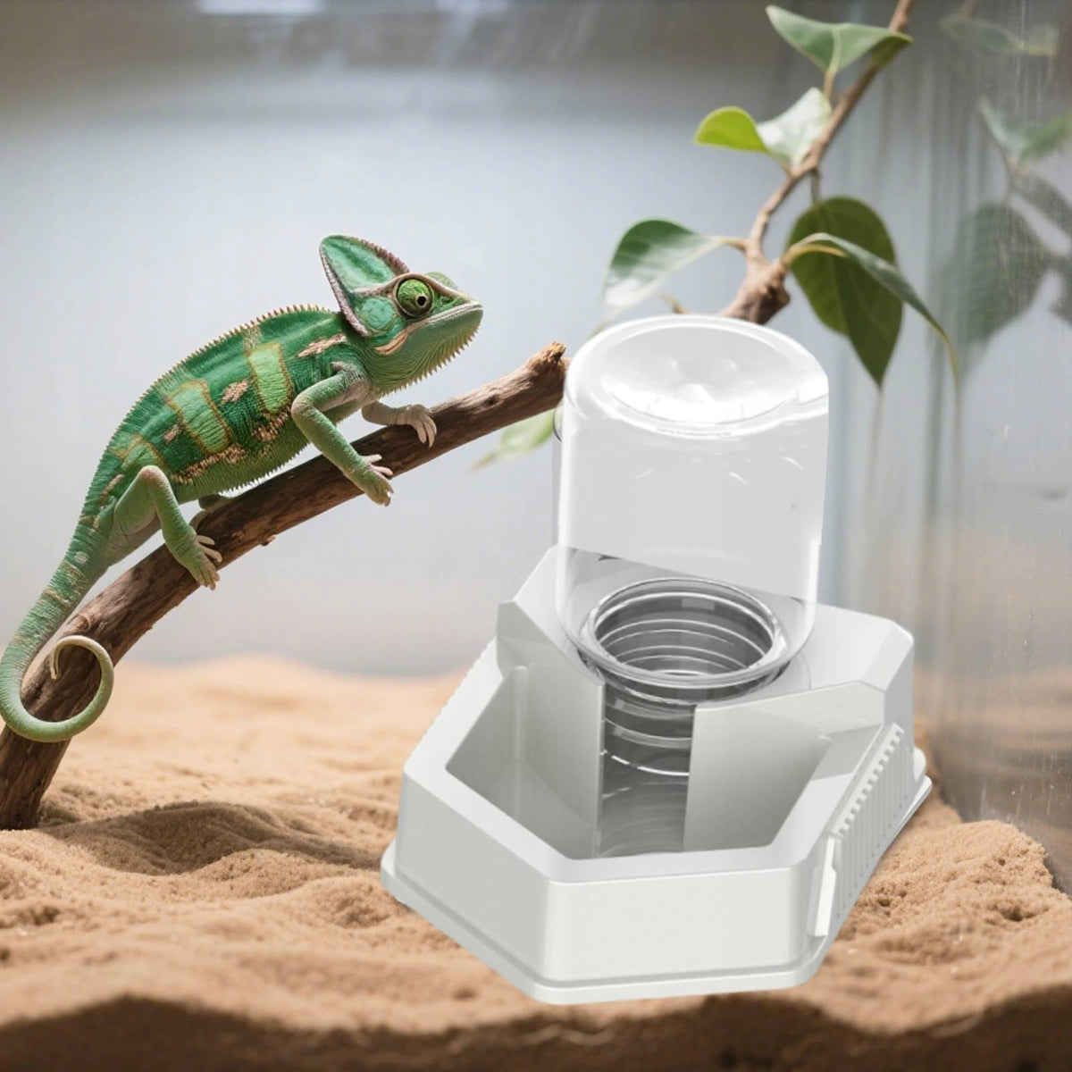 Reptile Food Feeder Bowl Container High Performance Decorative White