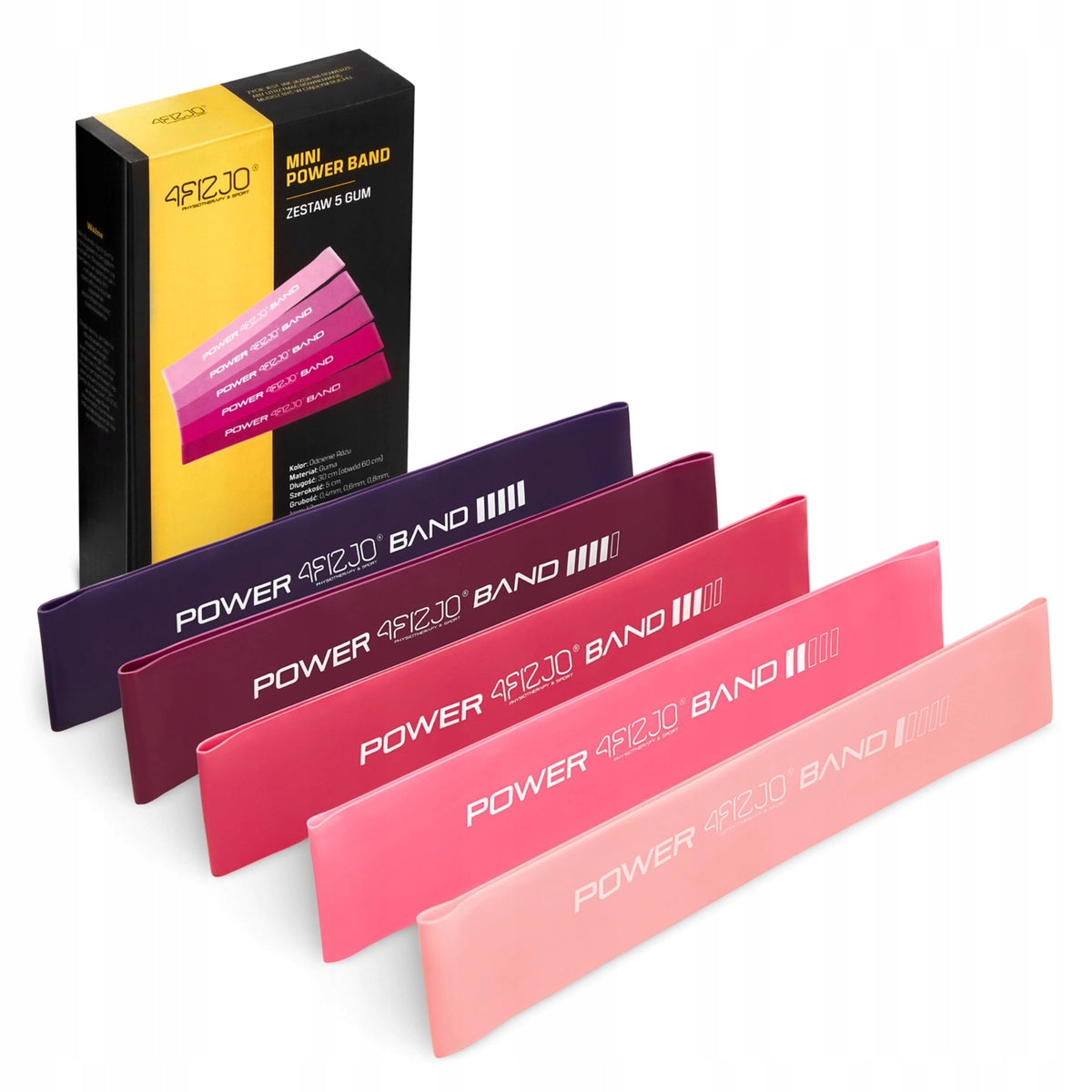 Resistance Exercise Rubbers 4FIZJO MINI POWERBAND 5pcs Packaging status original