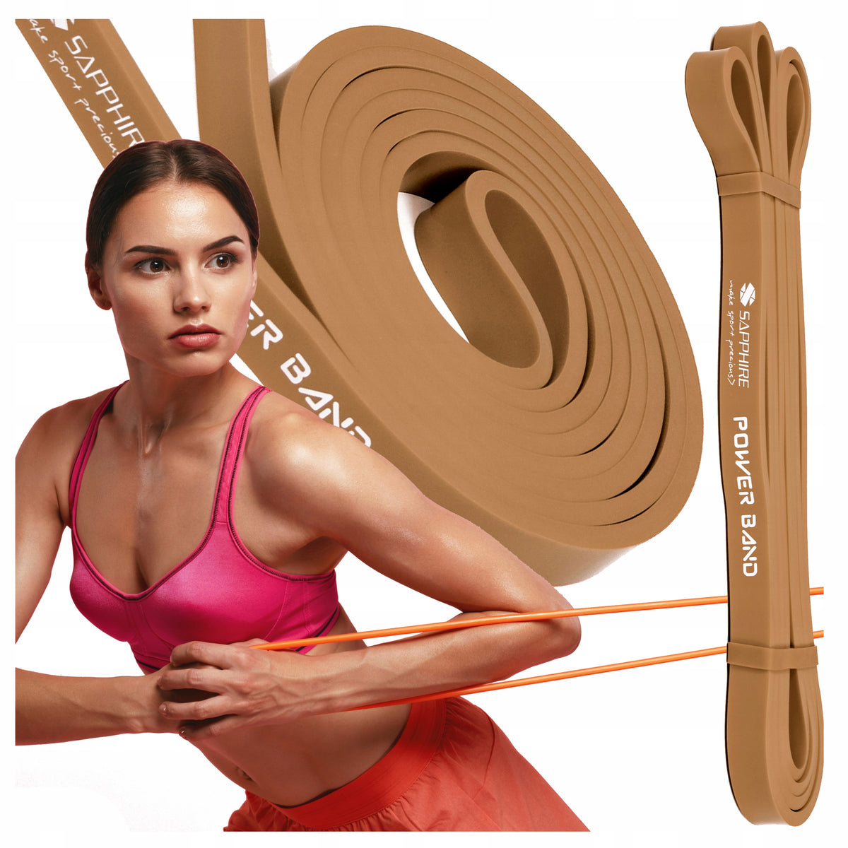 Resistance rubber POWER BAND STRONG TRAINING BAND FOR EXERCISE 7-16 KG SAPPHIRE