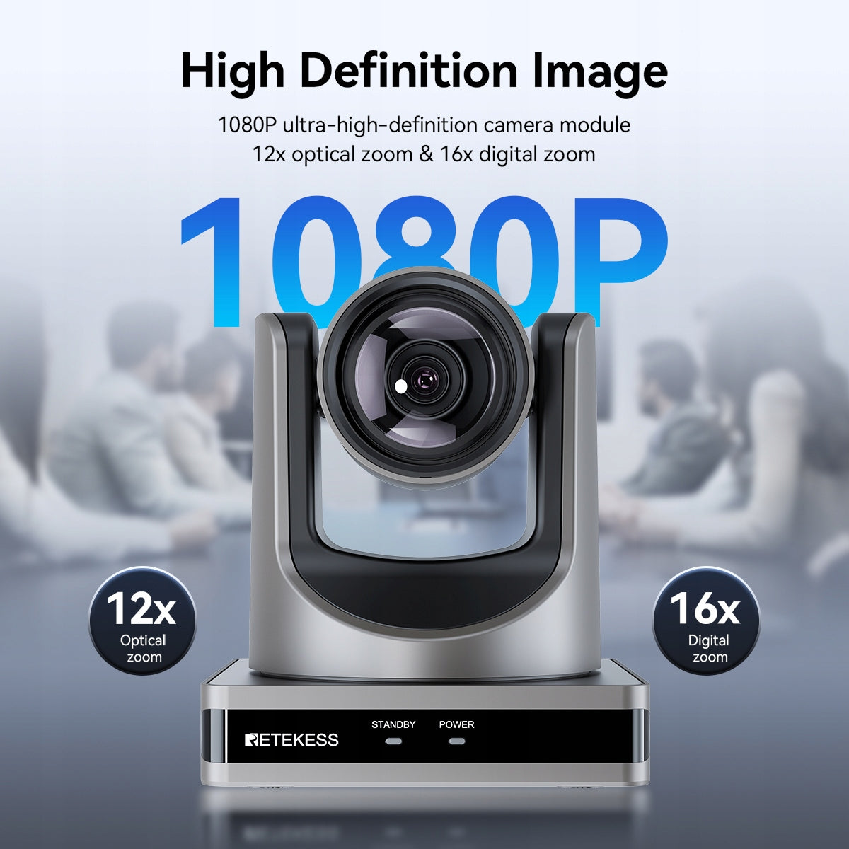 Retekess TC202 PTZ Camera 12x Optical Zoom,16x Digital Zoom,AI AutoTracking Packaging status original