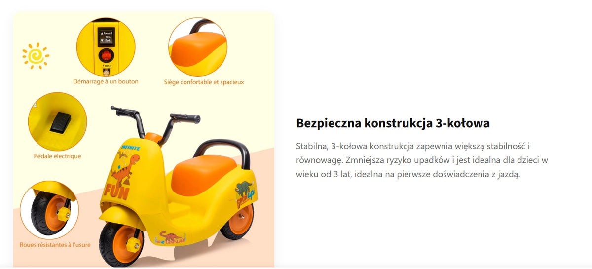 Ride-On Motorcycle Electric Yellow Manufacturer code 82355453