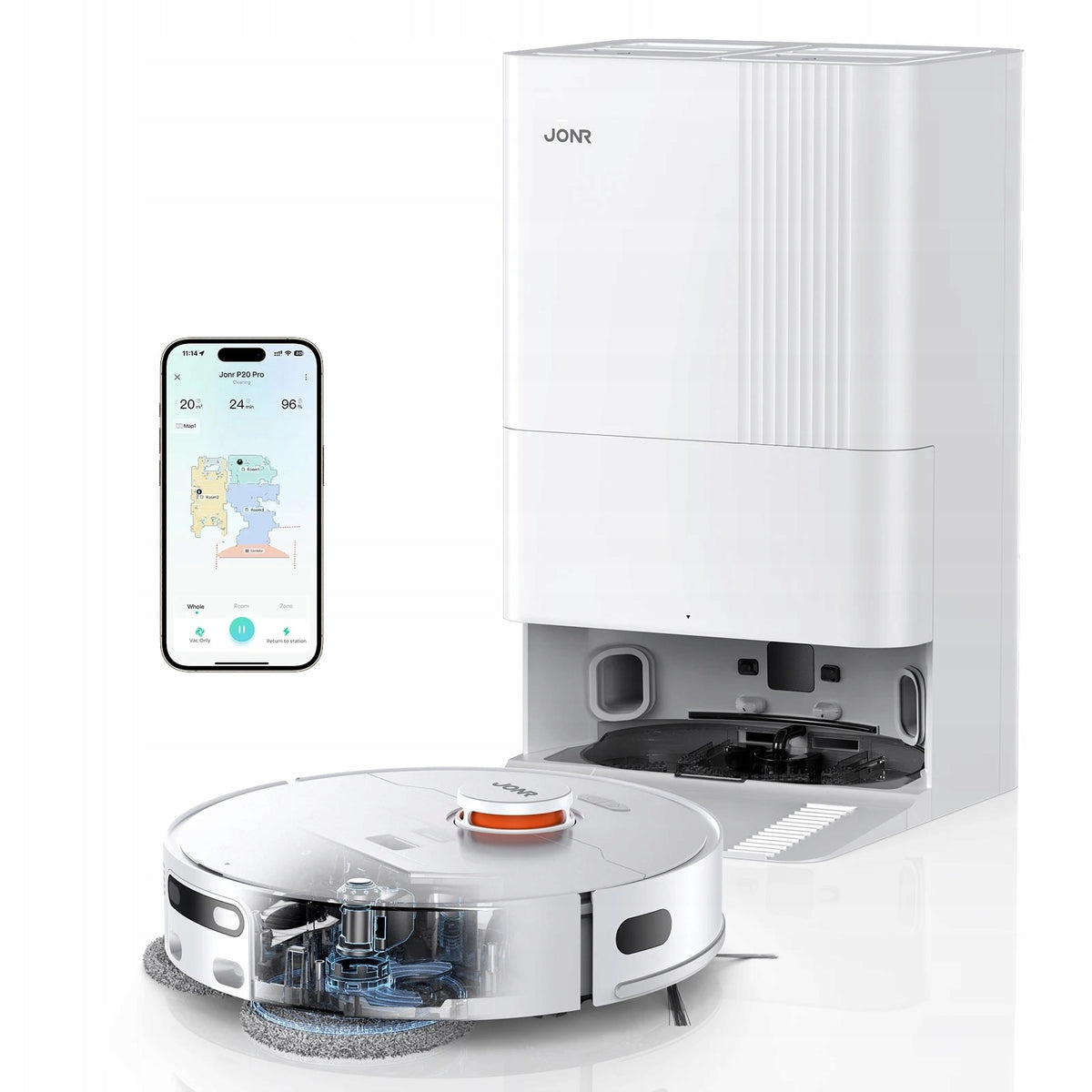 Robot Vacuum Cleaner JONR P20 Pro + Multifunction Station (Wet/ Dry)