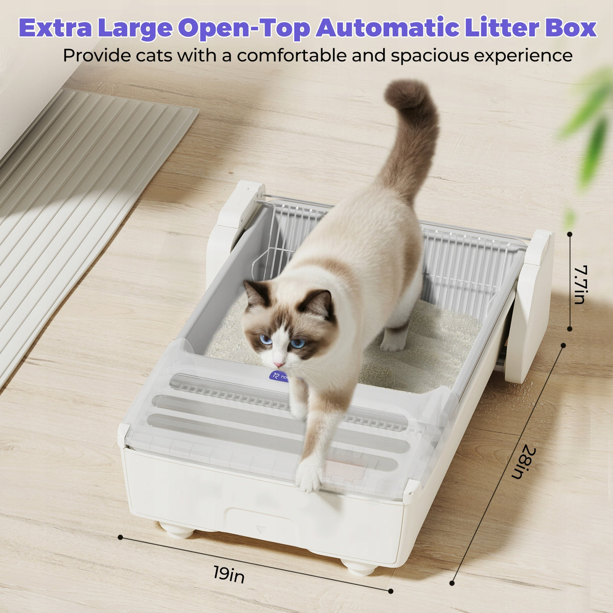 Robotail UCAT C32 Automatic Cat Litter Box, App, Self-Cleaning, Double Rake Packaging status original