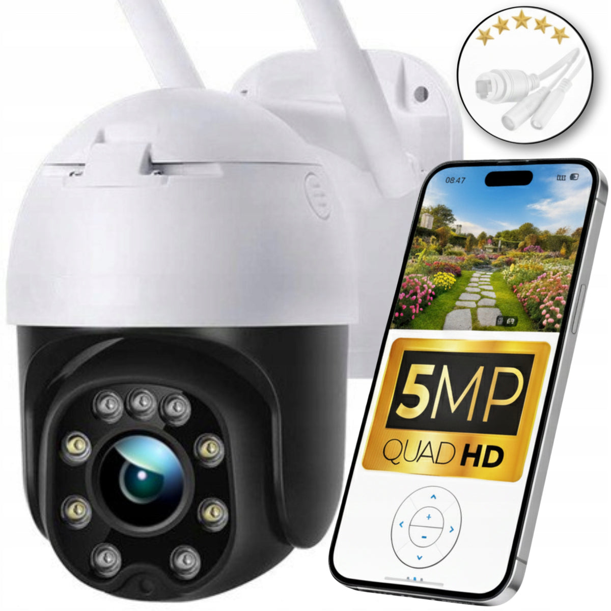 Rotating Camera Monitoring 5Mpx IP66 Notifications