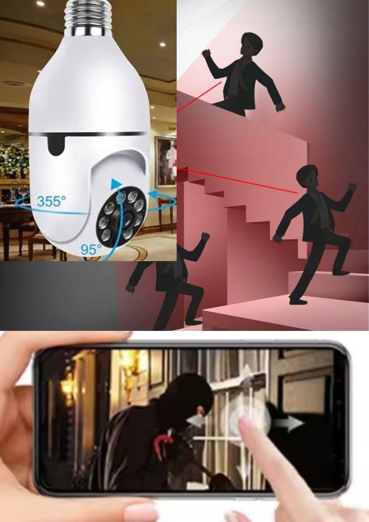 Rotating camera for viewing the work office apartment hidden camera