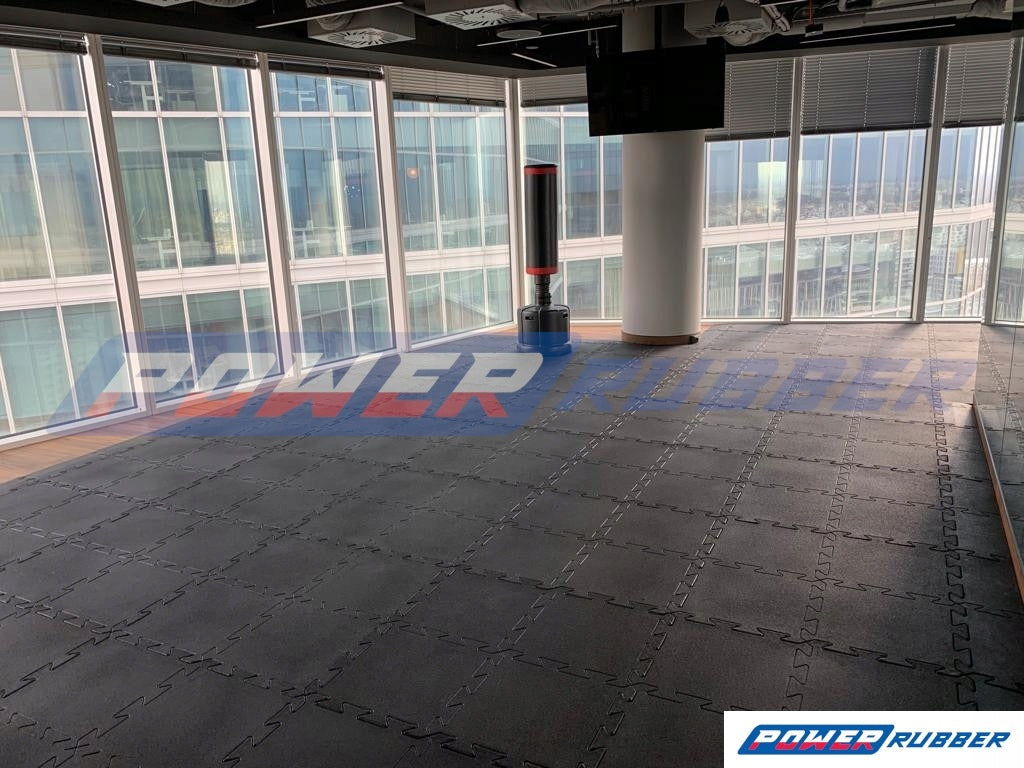 Rubber Mat Puzzle for Gym Black 100x100 2.5cm EAN (GTIN) 5905923722747