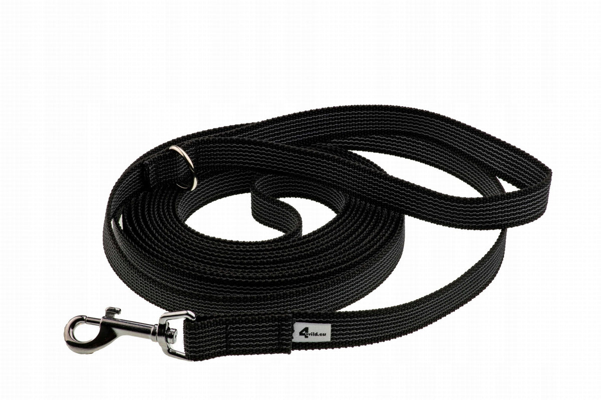 Rubberized leash 4wild non-slip 5 m black