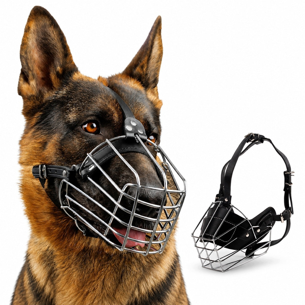 SAFE Metal Basket muzzle for Dog Adjustable Breathable XXL