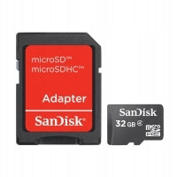 SANDISK 32GB micro SDHC 32 GB Class 4 microSD + SD Manufacturer SanDisk