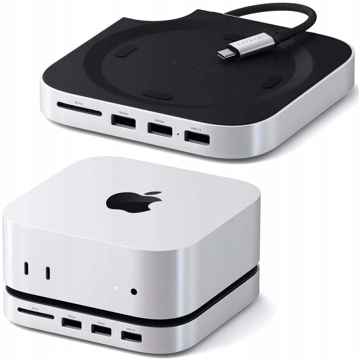SATECHI Adapter for Mac Mini M6 / M5 Pro / M4 USB-C 3x USB-A Hub Stand