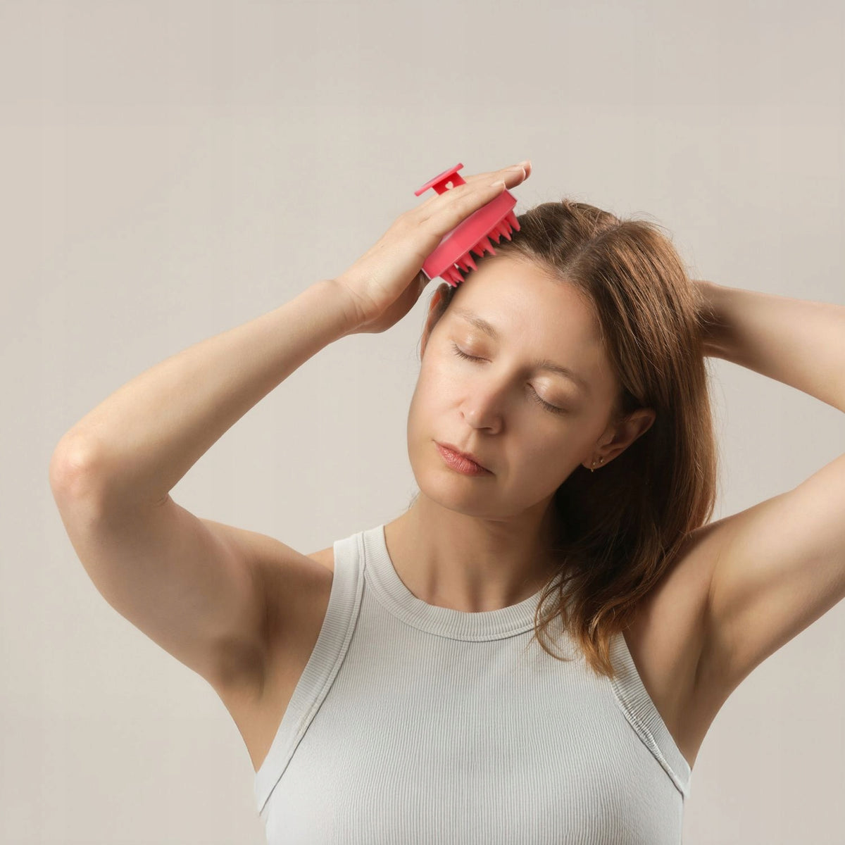 SCALP MASSAGER SILICONE BRUSH FOR WASHING HAIR PINK KEDICA Medical device no