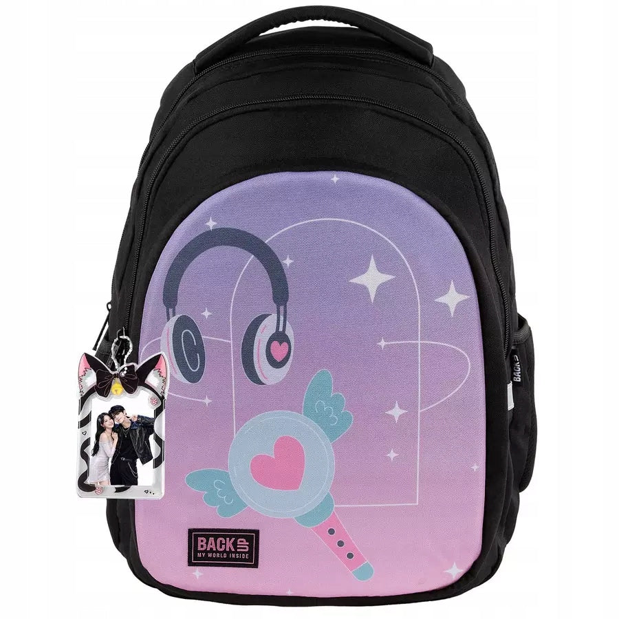 SCHOOL BACKPACK BLACK 3IN1 K-POP 26L BACK UP