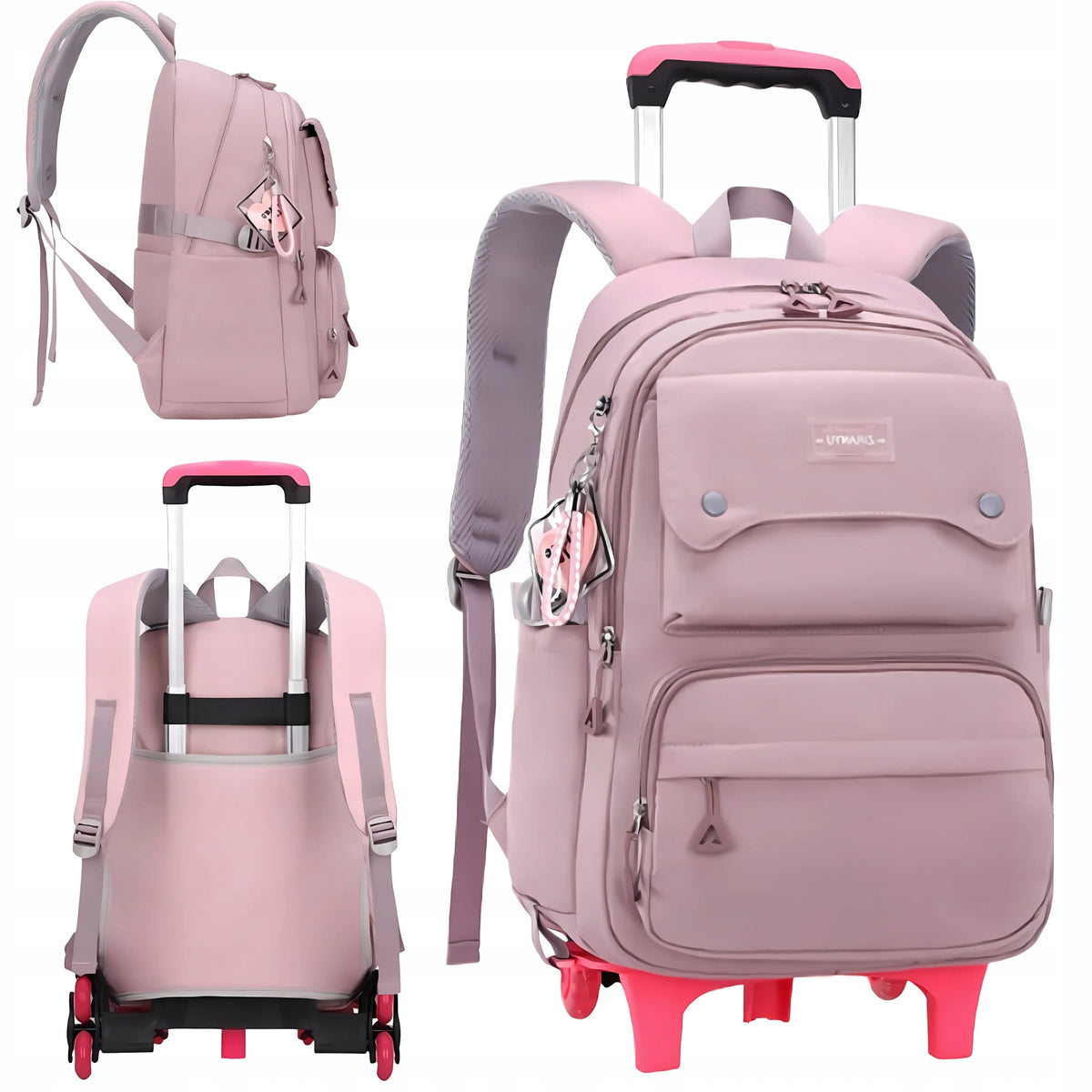 SCHOOL BACKPACK SATCHEL ON WHEELS FRAME FOR GIRLS ROOMY kl.