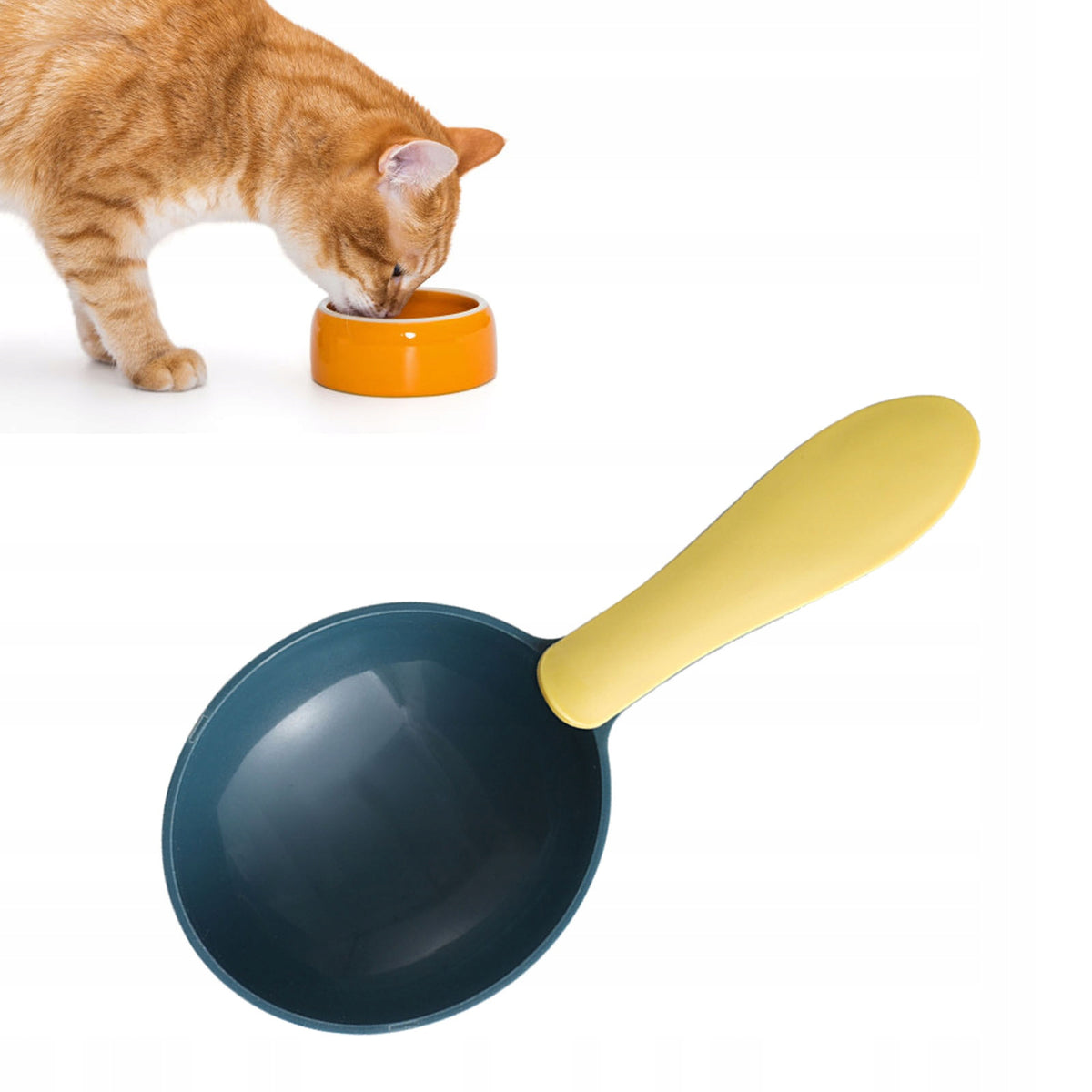 SCOOP SPOON FOR APPLYING FOOD WITH ERGONOMIC HANDLE FOR ANIMALS