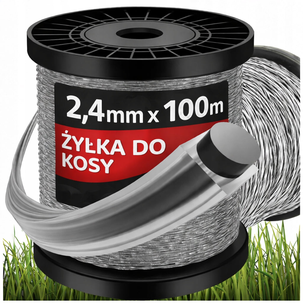 SCYTHE LINE CUTTING TRIMMERS REINFORCED WITH SQUARE WIRE 2,4mm 100m