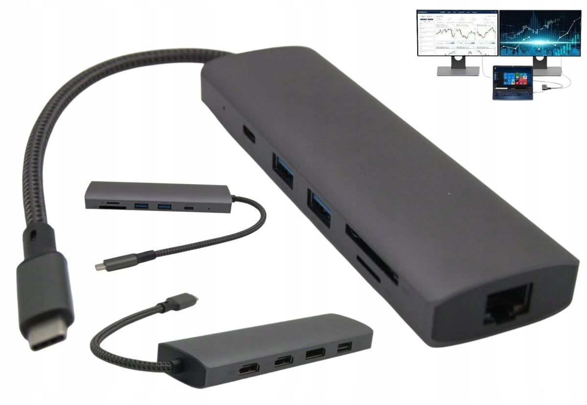 SD MicroSD Reader for Medion Multiport USB-C Laptops with PD Charging