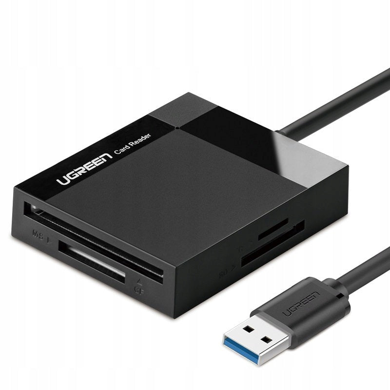 SD / micro SD / CF / MS memory card reader USB 3.0 plug - black