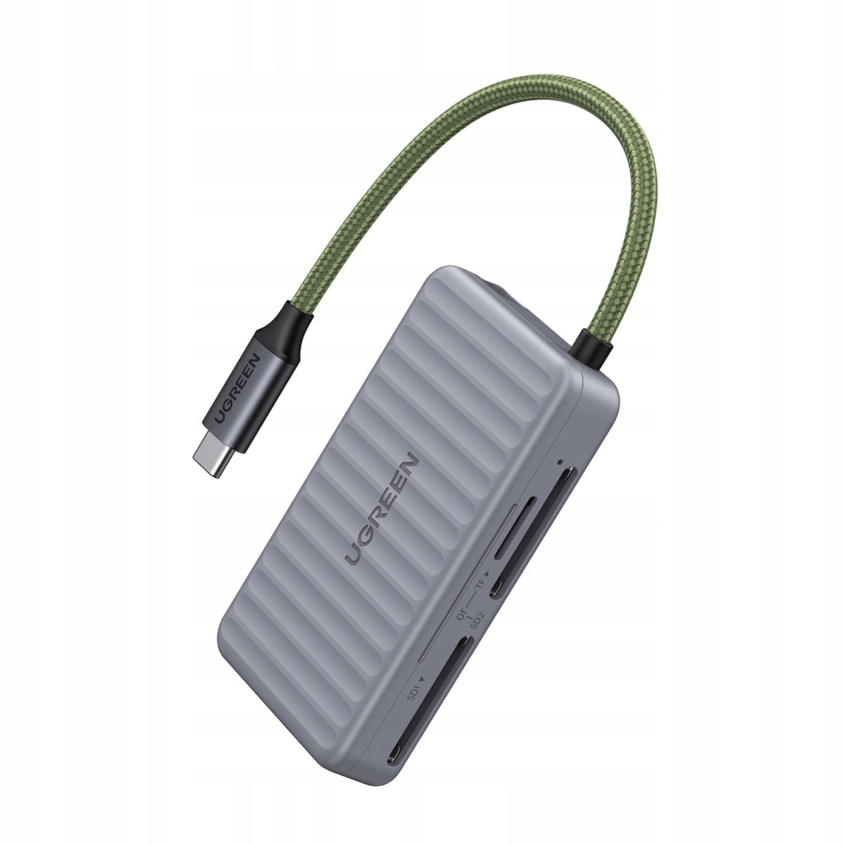 SD microSD card reader USB-C grey, SD and microSD reader