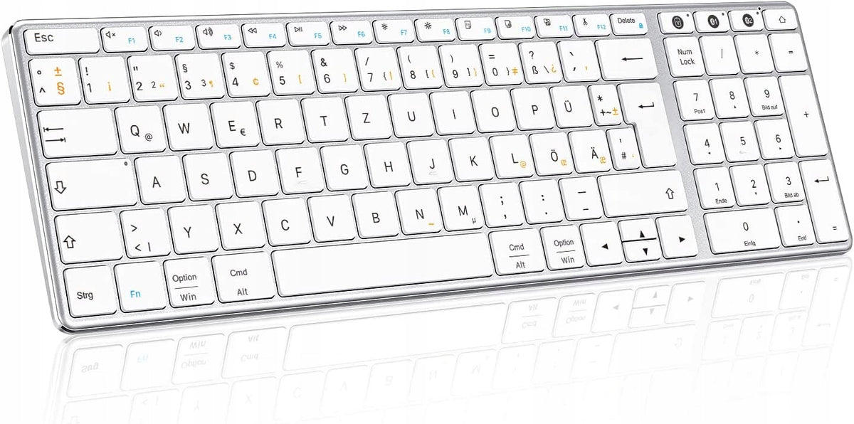 SEENDA Bluetooth wireless membrane keyboard thin white and silver
