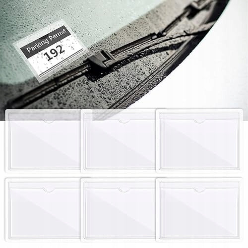 SELF-ADHESIVE HOLDER FOR PARKING TICKET TRANSPARENT FOR GLASS 5 PCS.