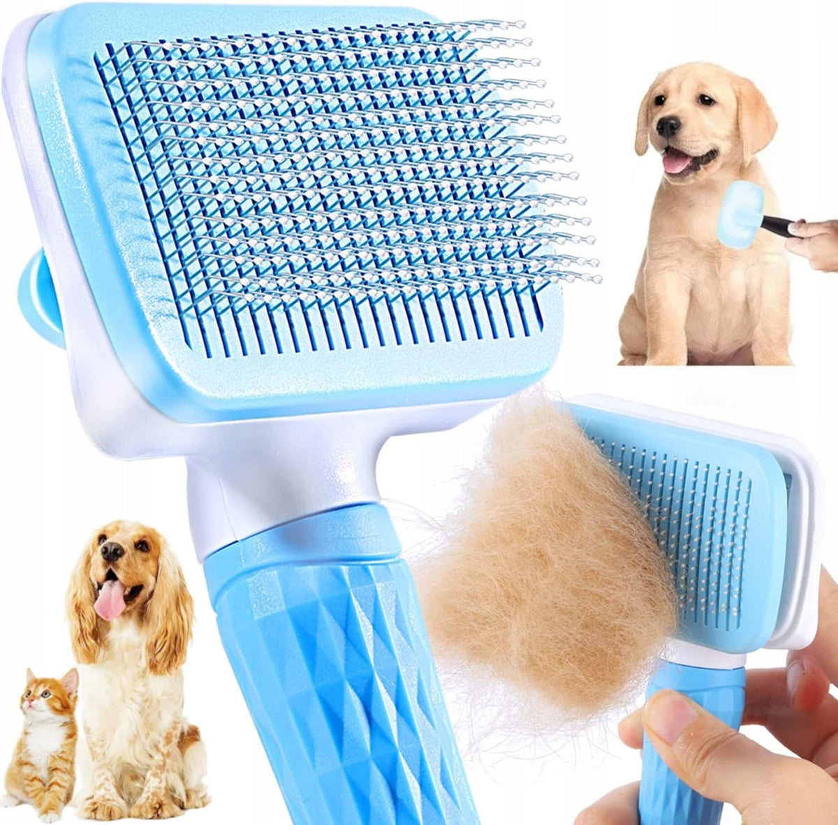 SELF CLEANING BRUSH FOR CAT DOG HAIR REMOVAL TRIMMER COMB