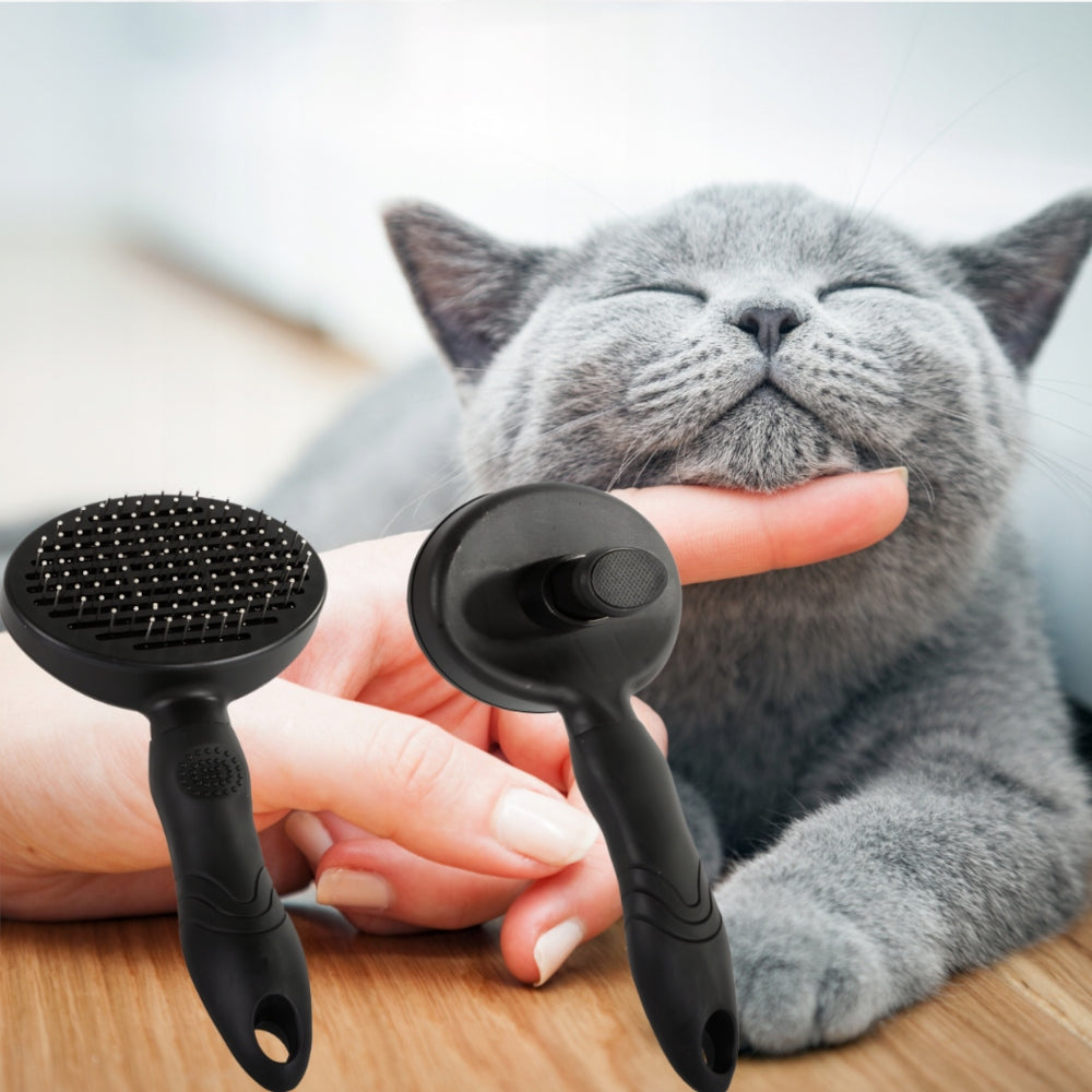 SELF-CLEANING BRUSH FOR CAT HAIR DOG COMB LARGE SCRATCHING POST Brand Nicely