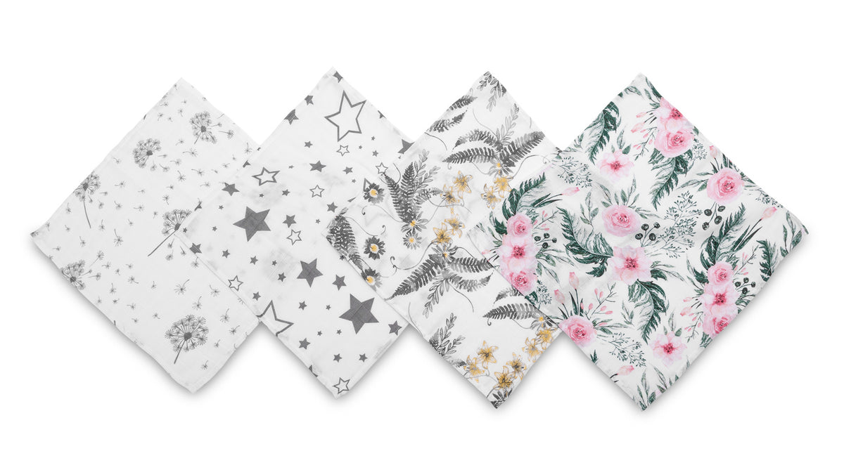 SENSILLO MUSLIN DIAPERS COTTON RELIEFS 4 pieces Girl