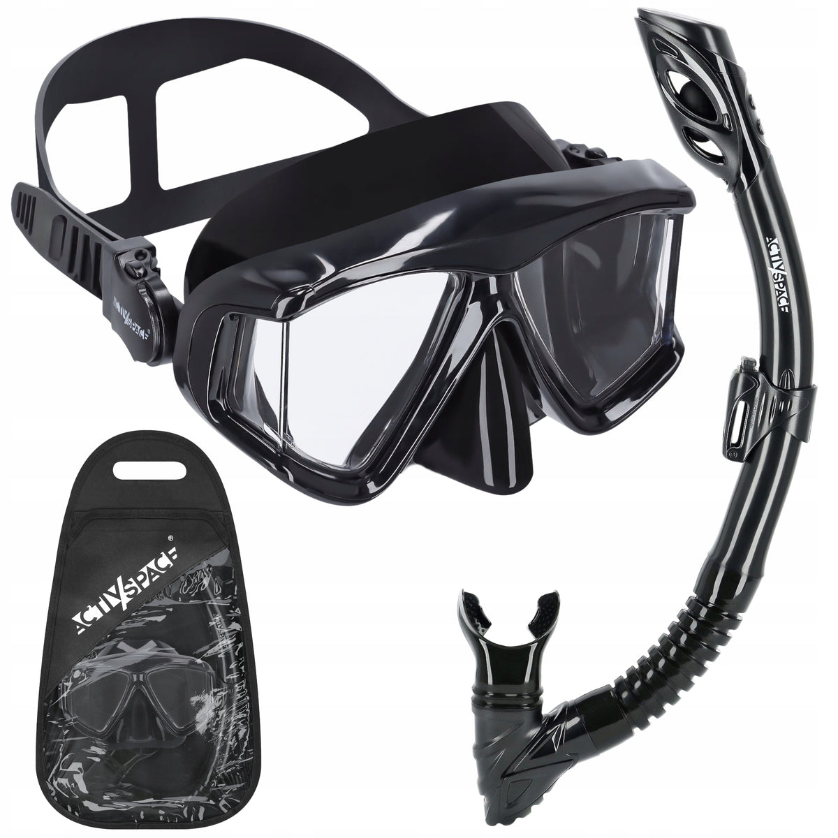 SET MASK AND SNORKEL GLASSES AND SNORKEL TUBE VIEW 180
