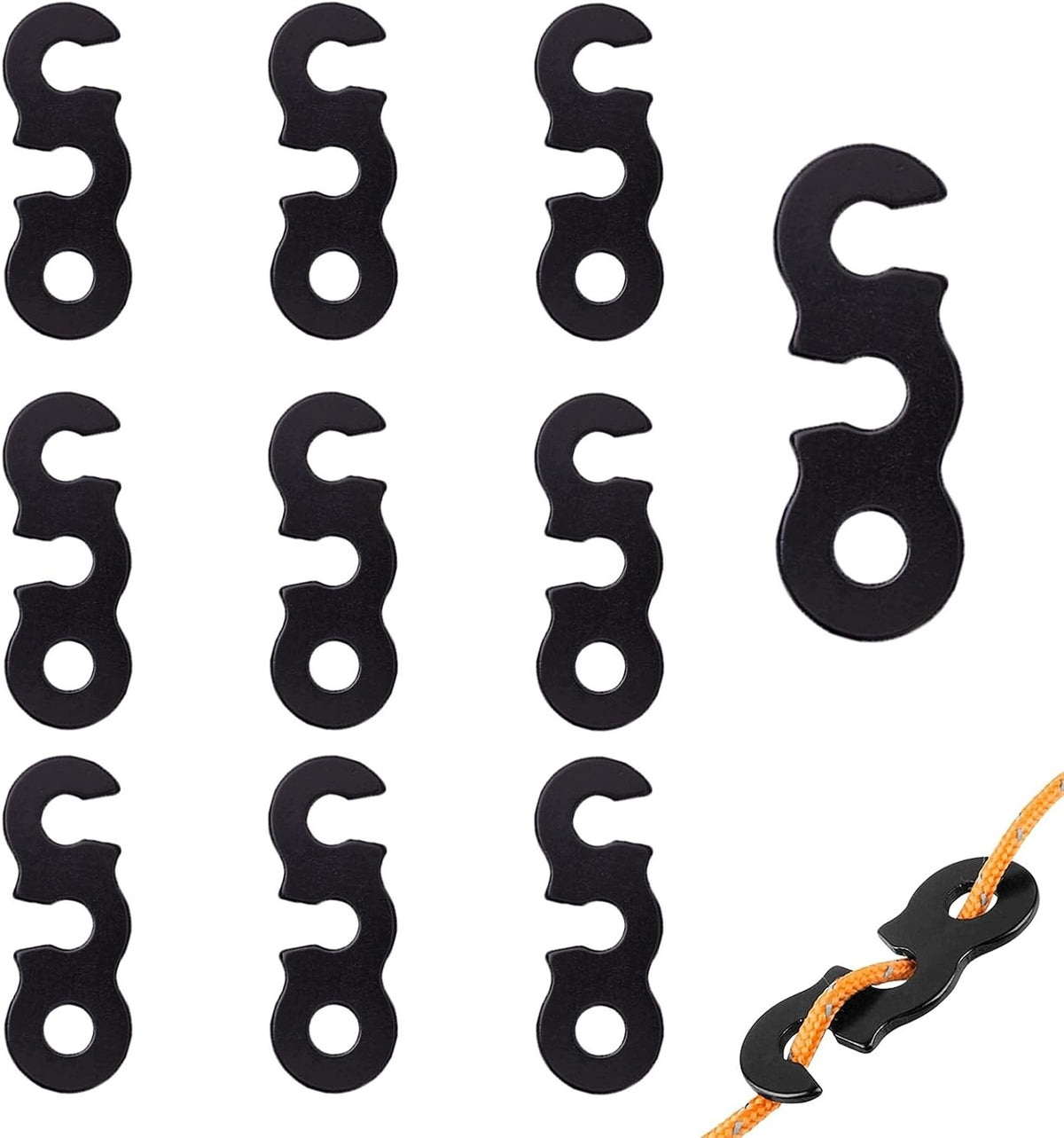 SET OF 10 ALUMINIUM ANTI-SLIP ROPE TENSIONERS