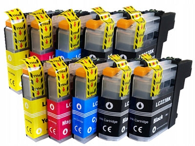 SET OF 10x BROTHER LC223 XL CHIP PRINTER INK