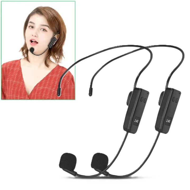 SET OF 2 UHF WIRELESS RECEIVER HEAD MICROPHONES