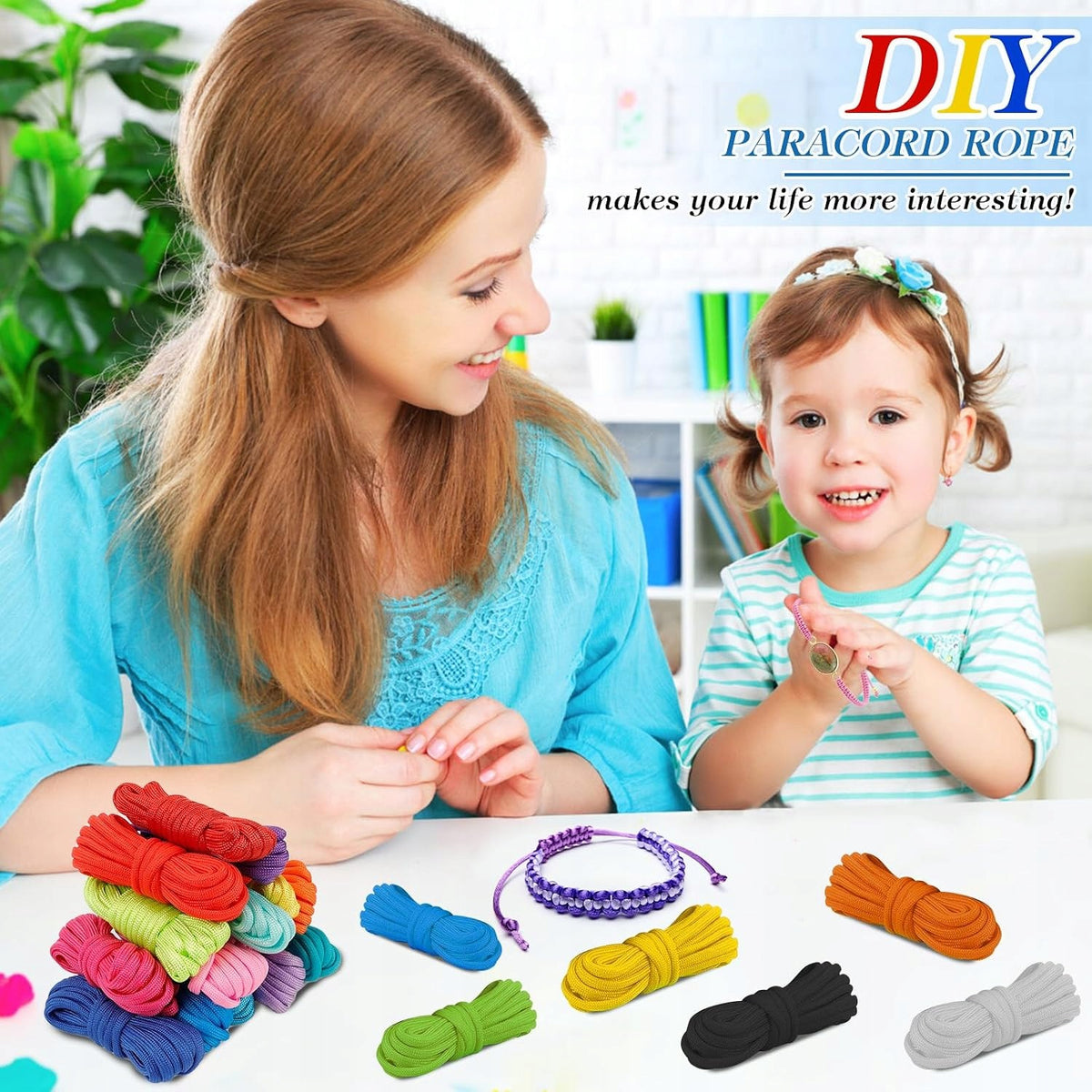 SET OF 26 PARACORDS 4MM 550 ROPES 3M COLORFUL BRACELET Manufacturer code PARACORD 550 LIN ZESTAW 26 KOLORÓW BRANS
