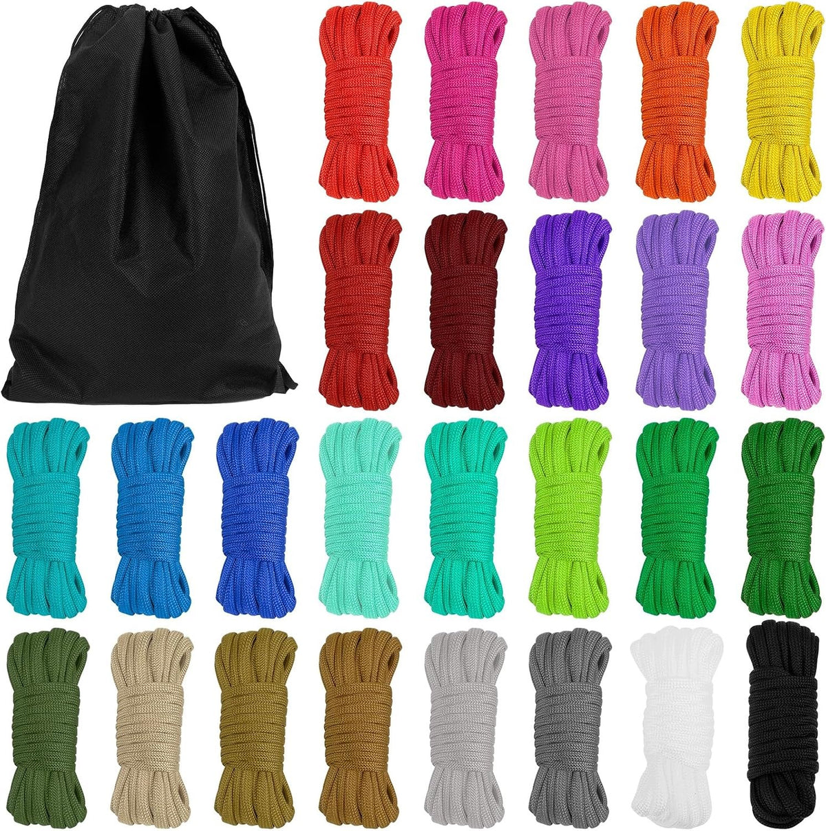 SET OF 26 PARACORDS 4MM 550 ROPES 3M COLORFUL BRACELET
