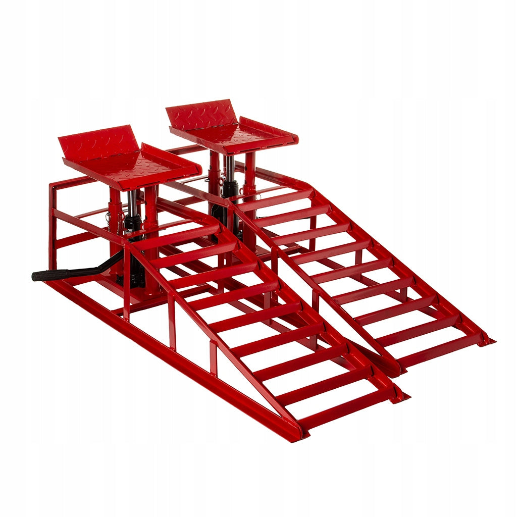 SET OF 2PCS RAMP OVERRUNS WITH HYDRAULIC LIFT 2X2000KG