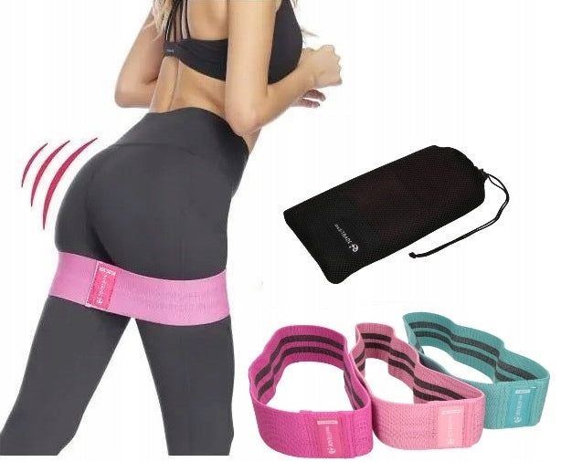 SET OF 3 RUBBER MATERIAL RESISTANCE BANDS FOR HIP BAND EXERCISES SILICONE THREADS