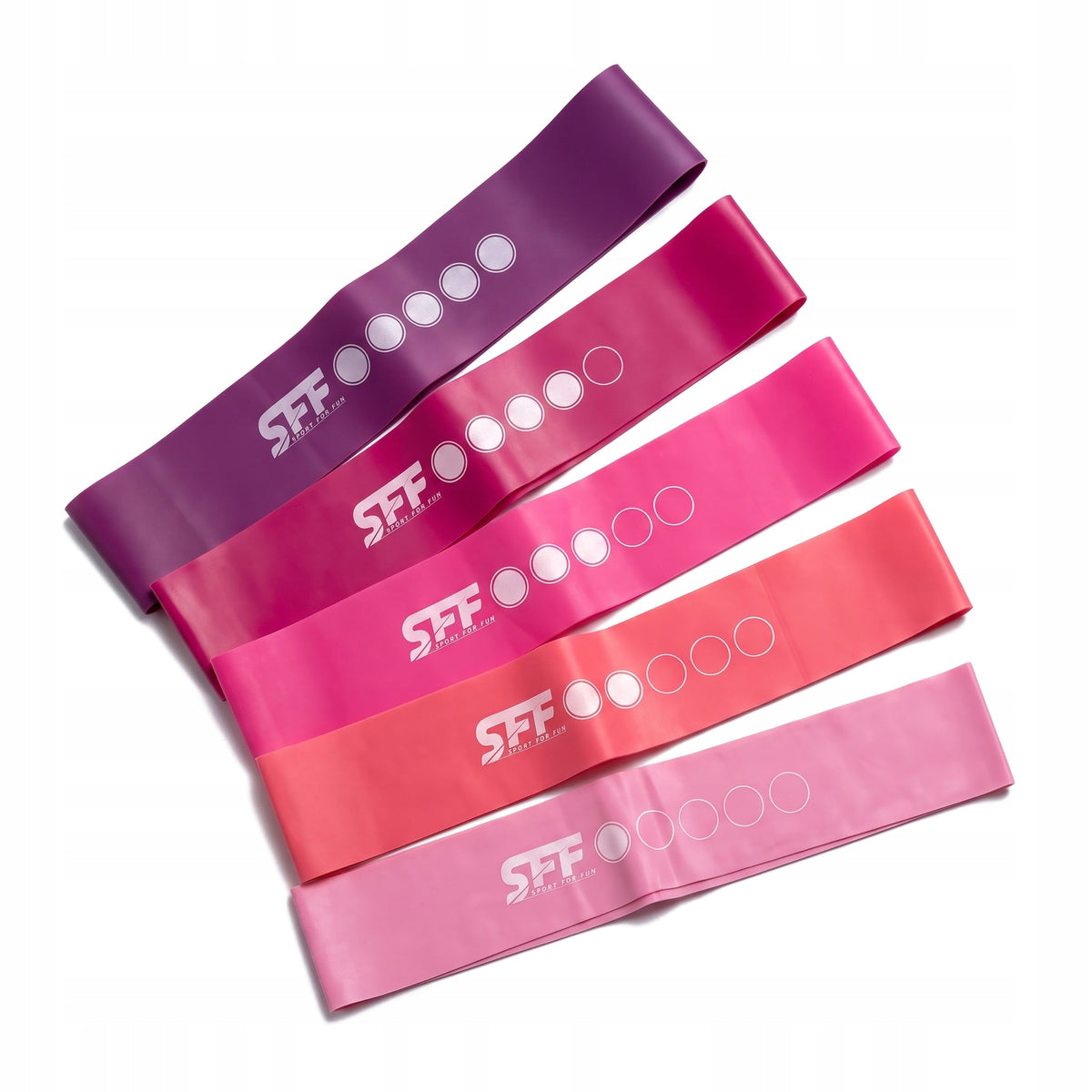 SET OF 5 RESISTANCE RUBBERS FOR MINI POWER BAND EXERCISES