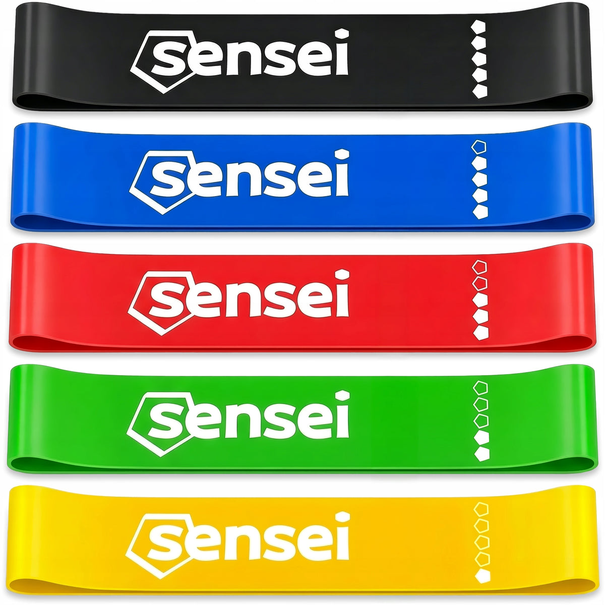 SET OF 5 RUBBER MINI BAND FOR TRAINING STRETCHING EXERCISES, RESISTANCE BANDS 30 cm